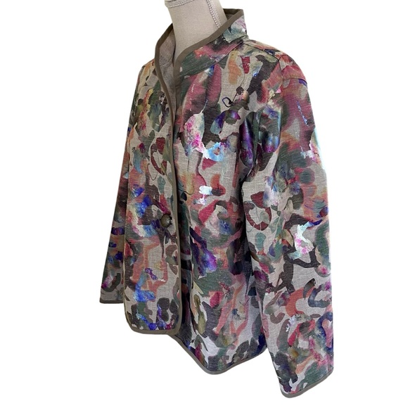 Trimdin Classic Mardi Gras Confetti Reversible Jacket  XL - Picture 4 of 9